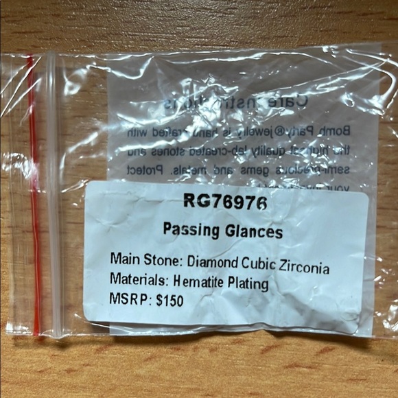 Bomb Party APRIL 2025 - Hematite and Cubic Zirconia Wide Band Ring - Picture 2 of 4